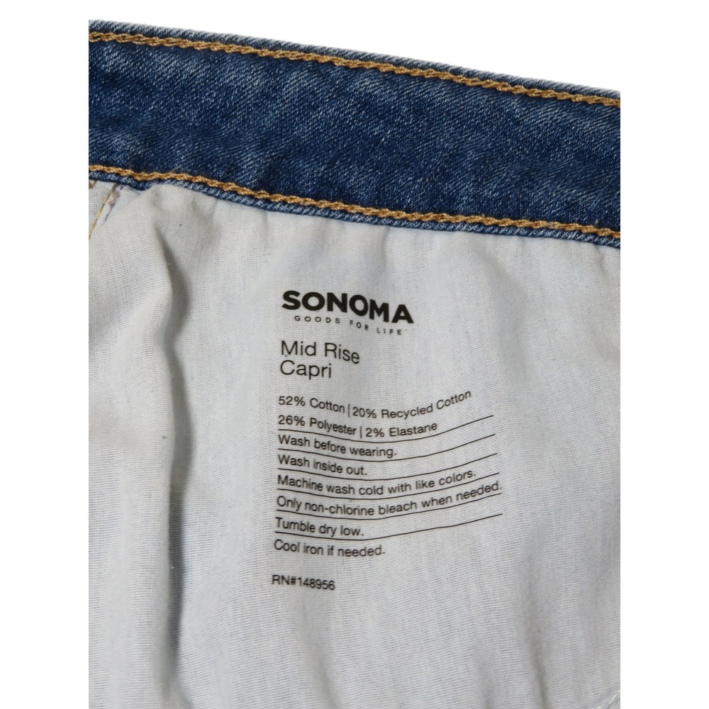 NWT 20W Sonoma Mid Rise Capri Jeans Medium Wash Super Stretch - Picture 4 of 6